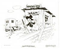 9t953 TRUANT OFFICER DONALD 8x10 still '41 Disney cartoon, he catches his nephews in pirate's den!