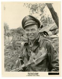 9t973 VON RYAN'S EXPRESS 8x10 still '65 smiling portrait of Frank Sinatra in World War II uniform!