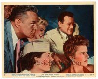 9t031 HIGH & THE MIGHTY color 8x10 still '54 John Wayne, Claire Trevor & top cast surprised!