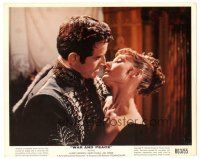 9t052 WAR & PEACE color 8x10 still R63 romantic c/u of Audrey Hepburn about to kiss Henry Fonda!