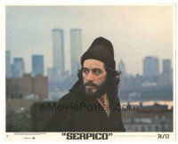 9t043 SERPICO 8x10 mini LC '74 close up of bearded Al Pacino, Sidney Lumet crime classic!