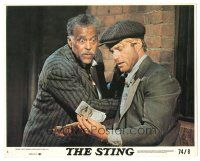 9t046 STING 8x10 mini LC '74 classic con man Robert Redford counting his money!