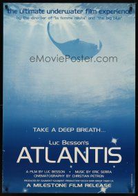 9w035 ATLANTIS 1sh '94 Luc Besson underwater documentary!