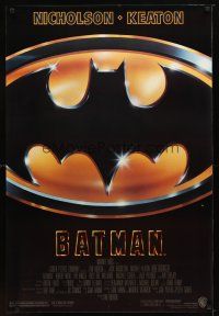 9w046 BATMAN style D 1sh '89 Michael Keaton, Jack Nicholson, directed by Tim Burton!