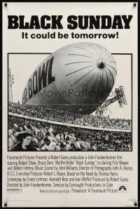 9w057 BLACK SUNDAY 1sh '77 John Frankenheimer, Goodyear Blimp zeppelin disaster at the Super Bowl!