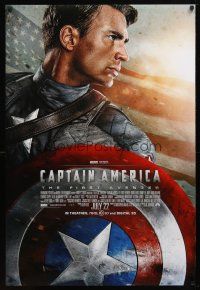 9w090 CAPTAIN AMERICA: THE FIRST AVENGER advance DS 1sh '11 Chris Evans as the Marvel Comics hero!