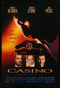 9w092 CASINO int'l DS 1sh '96 Scorsese, Robert De Niro, Sharon Stone, Joe Pesci, best dice image!