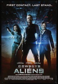 9w112 COWBOYS & ALIENS advance DS 1sh '11 Daniel Craig, Harrison Ford, Olivia Wilde!