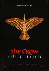 9w119 CROW: CITY OF ANGELS teaser 1sh '96 Tim Pope directed, cool image of the bones of a crow!