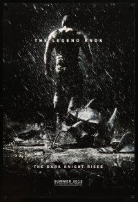 9w133 DARK KNIGHT RISES teaser DS 1sh '12 the legend ends, cool image of broken mask in the rain!