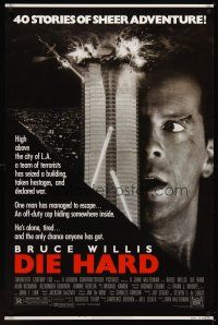 9w146 DIE HARD 1sh '88 Bruce Willis vs twelve terrorists, action classic!