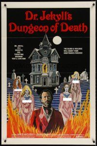 9w153 DR. JEKYLL'S DUNGEON OF DEATH 1sh '82 sexy art, blood & violence will haunt you forever!