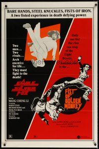 9w163 EAGLE VS. SILVER FOX/FIST OF GOLDEN MONKEY 1sh '83 martial arts action double bill!