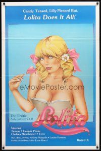 9w176 EROTIC ADVENTURES OF LOLITA 1sh '82 x-rated sexploitation, Ron Jeremy, great super-sexy art!
