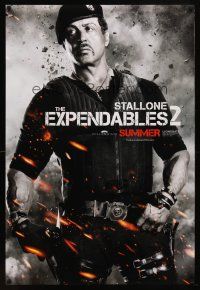 9w183 EXPENDABLES 2 teaser DS 1sh '12 great image of tough-guy Sylvester Stallone!