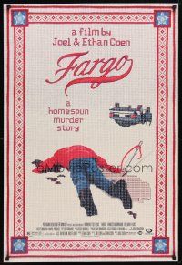 9w191 FARGO DS 1sh '96 a homespun murder story from the Coen Brothers, great image!