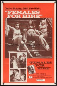 9w194 FEMALES FOR HIRE 1sh '76 you're playing with fire, sexy prostitutes on steps!