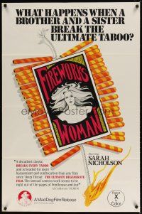9w199 FIREWORKS WOMAN 1sh '75 Wes Craven, what happens when a brother & sister break taboo?