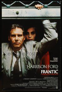 9w213 FRANTIC advance 1sh '88 directed by Roman Polanski, Harrison Ford & sexy Emmanuelle Seigner!