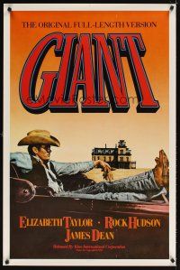 9w226 GIANT 1sh R83 cool image of James Dean sitting, directed by George Stevens!