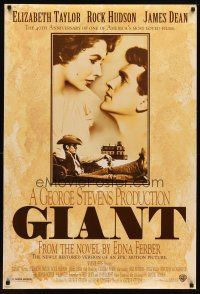 9w227 GIANT DS 1sh R96 James Dean, Elizabeth Taylor, Rock Hudson, directed by George Stevens!