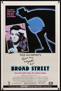 9w230 GIVE MY REGARDS TO BROAD STREET style B 1sh '84 great portrait image of Paul McCartney!