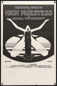 9w261 HIGH PRIESTESS OF SEXUAL WITCHCRAFT 1sh '73 Georgina Spelvin, sexy art of woman w/candle!