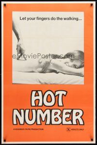 9w277 HOT NUMBER 1sh 1970s AT&T slogan parody showing fingers 'walking' on a naked woman!