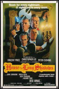 9w280 HOUSE OF THE LONG SHADOWS 1sh '83 Vincent Price, Peter Cushing, John Carradine & Chris Lee!