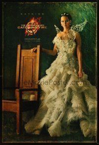 9w284 HUNGER GAMES: CATCHING FIRE teaser DS 1sh '13 Jennifer Lawrence in fancy dress as Katniss!