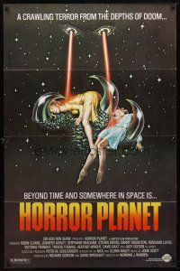 9w307 INSEMINOID 1sh R83 Horror Planet, really wild sci-fi image of sexy girls in monster hand!