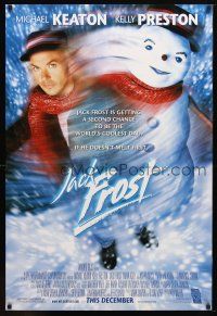 9w314 JACK FROST advance 1sh '98 cool image of Michael Keaton turning into snowman!