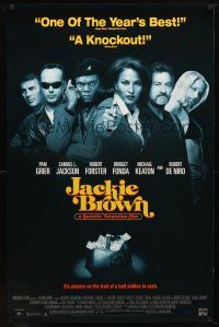 9w319 JACKIE BROWN video 1sh '97 Tarantino, Pam Grier, Samuel L. Jackson, De Niro, Fonda!