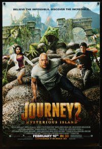 9w335 JOURNEY 2: THE MYSTERIOUS ISLAND advance DS 1sh '12 Dwayne Johnson, Michael Caine!