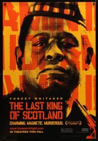 9w387 LAST KING OF SCOTLAND teaser DS 1sh '06 cool artwork image of Forest Whitaker!