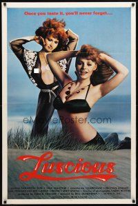 9w446 LUSCIOUS 1sh '80 Samantha Fox & Lisa DeLeeux are sexy redheads, x-rated!