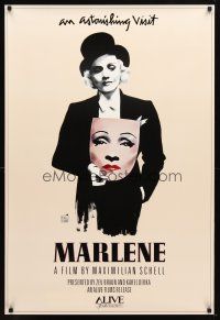9w460 MARLENE 1sh '86 Maximilian Schell's Dietrich biography, artwork by Vollbrach!