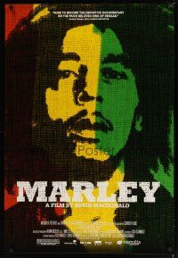 9w461 MARLEY DS 1sh '12 reggae music, cool red, yellow & green image of Bob Marley!