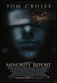 9w479 MINORITY REPORT style A advance DS 1sh '02 Steven Spielberg, Tom Cruise, Colin Farrell