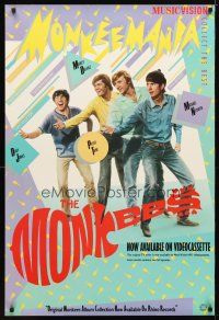 9w485 MONKEES video 1sh R86 great image of Davy Jones, Dolenz, Peter Tork & Mike Nesmith!