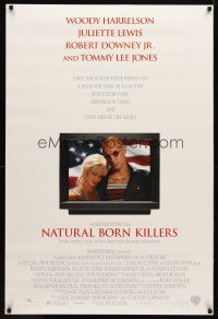 9w511 NATURAL BORN KILLERS DS 1sh '94 Oliver Stone, Woody Harrelson & Juliette Lewis on TV!
