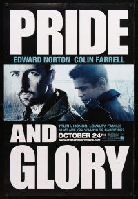 9w599 PRIDE & GLORY teaser DS 1sh '08 Colin Farrel & Edward Norton in NYC cop drama!