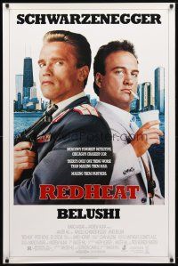 9w635 RED HEAT 1sh '88 Walter Hill, great image of cops Arnold Schwarzenegger & James Belushi!