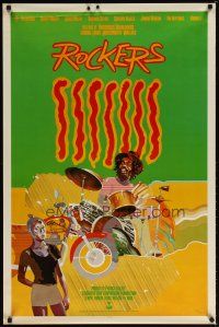 9w650 ROCKERS 1sh '80 Bunny Wailer, The Heptones, Peter Tosh, cool reggae art!