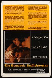 9w657 ROMANTIC ENGLISHWOMAN 1sh '75 Joseph Losey, Glenda Jackson, Michael Caine