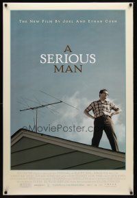 9w682 SERIOUS MAN DS 1sh '09 Coen Brothers directed, Michael Stuhlbarg on roof!