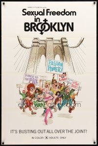 9w691 SEXUAL FREEDOM IN BROOKLYN 1sh '71 great artwork, it's busting out all over the joint!