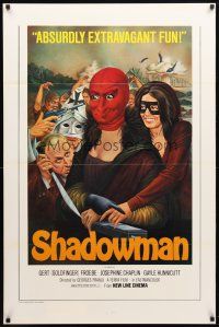 9w694 SHADOWMAN 1sh '75 Nuits rouges, art from wacky Georges Franju mystery!