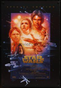 9w742 STAR WARS style B int'l DS 1sh R97 George Lucas classic sci-fi epic, great art by Struzan!