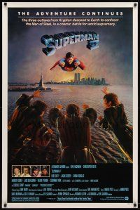 9w759 SUPERMAN II 1sh '81 Christopher Reeve, Terence Stamp, battle over New York City!